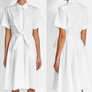 DIANE VON FURSTENBERG WHITE TIE FRONT SHIRT DRESS SHIRTDRESS